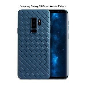 Samsung S9 Phone Case Cover Woven Pattern - Blue